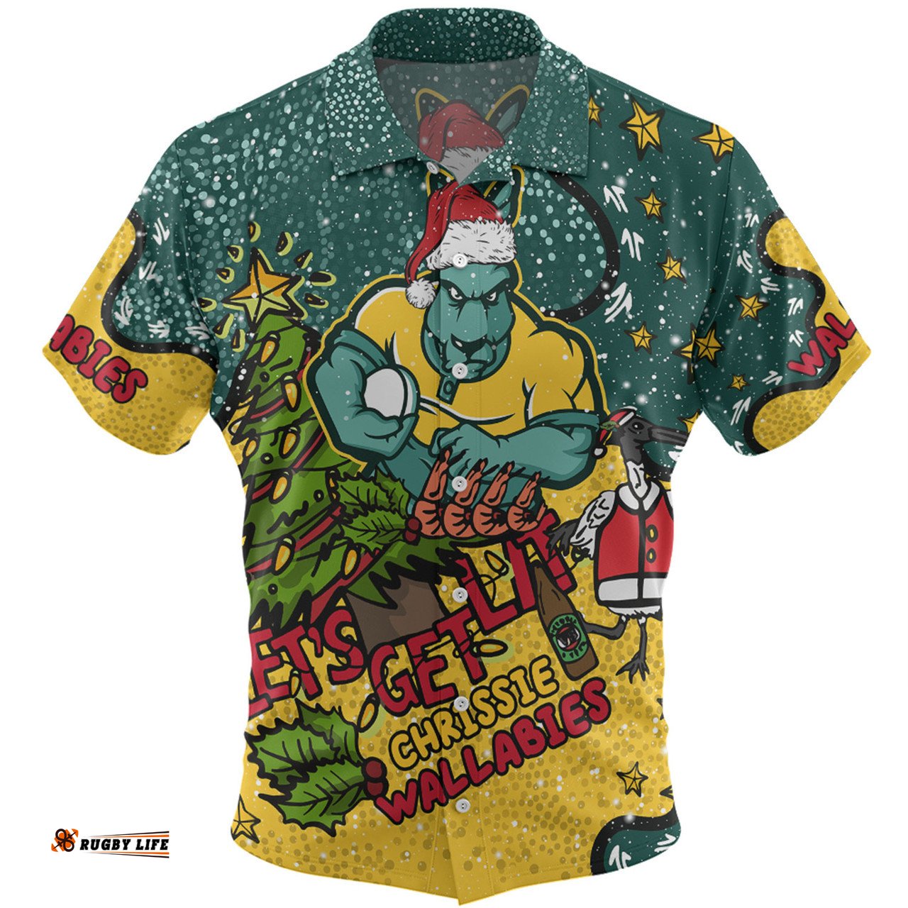 Amazing Aussie Australia Wallabies Christmas Custom Let's Get Lit Chrisse Pressie Hawaiian Shirt