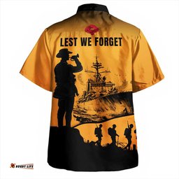 Amazing Aussie Australia Lest We Forget Navy Anzac Hawaiian Shirt
