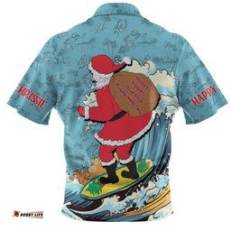 Amazing Aussie Australia Surfing Christmas Santa Happy Chrissie Tropical Pattern Hawaiian Shirt