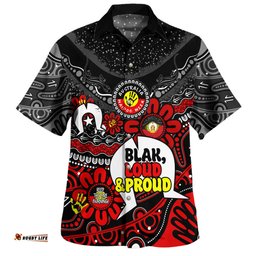 Amazing Aussie Australia Naidoc Week Torres Strait Symbol With Aboriginal Pattern Inspired Black Hawaiian Shirt