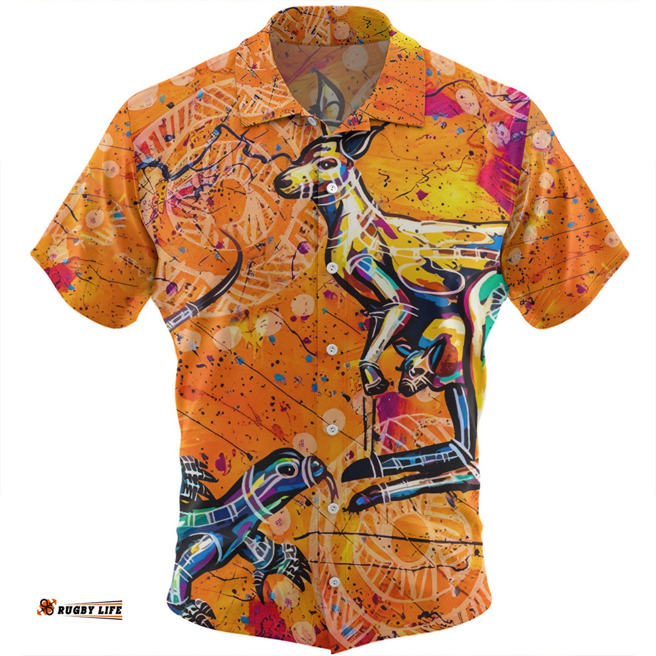 Amazing Aussie Australia Kangaroo Aboriginal Australia Kangaroo And Goanna Hawaiian Shirt