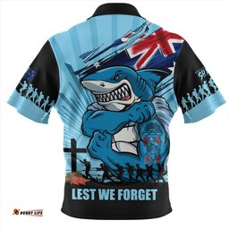 Amazing Aussie Cronulla Sutherland Sharks Fearless ANZAC Defender Hawaiian Shirt
