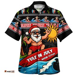 Amazing Aussie Australia Santa's Yule Wave Ride Hawaiian Shirt