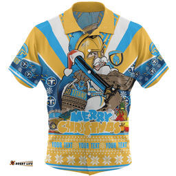Amazing Aussie Gold Coast Titans Christmas Custom Gold Coast Titans Santa Aussie Big Things Hawaiian Shirt