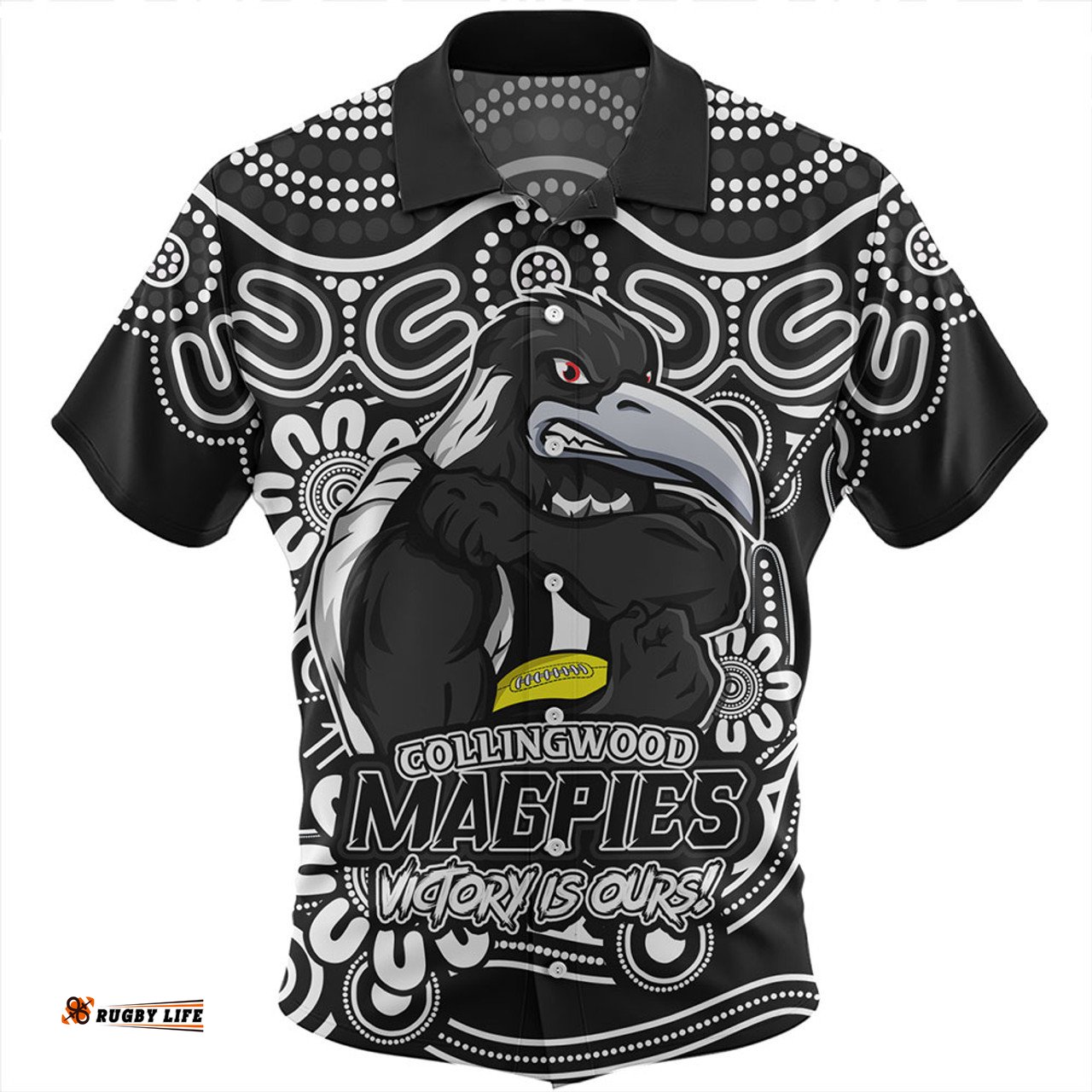 Amazing Aussie Collingwood Aboriginal Inspired Tough Fan Football For Life Hawaiian Shirt