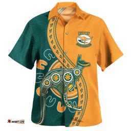 Amazing Aussie Australia Wallabies Custom Go Wallabies Aboriginal Inspired Jersey Orange Hawaiian Shirt