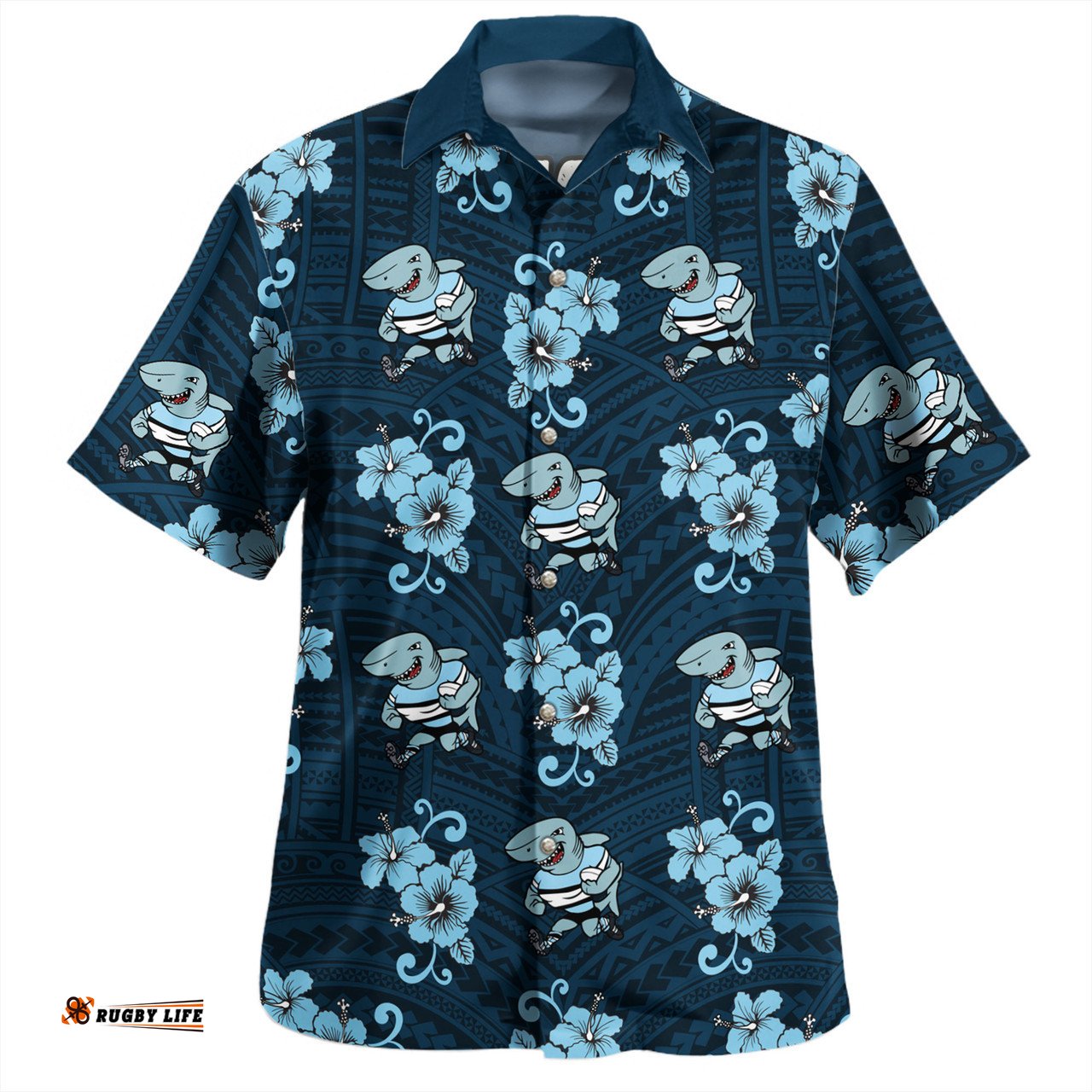 Amazing Aussie Cronulla Sutherland Sharks Sharkies With Maori Patterns Hawaiian Shirt