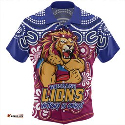 Amazing Aussie Brisbane Lions Aboriginal Inspired Tough Fan Football For Life Hawaiian Shirt