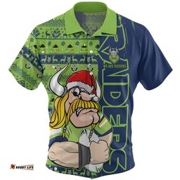 Amazing Aussie Canberra Raiders Merry Ugly Xmas Nordic Pattern Style Hawaiian Shirt