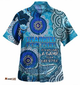 Amazing Aussie Cronulla Sutherland Sharks Custom Sharkies for Life Shirt Hawaiian Shirt