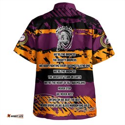 Amazing Aussie Brisbane Broncos Theme Song Inspired Hawaiian Shirt