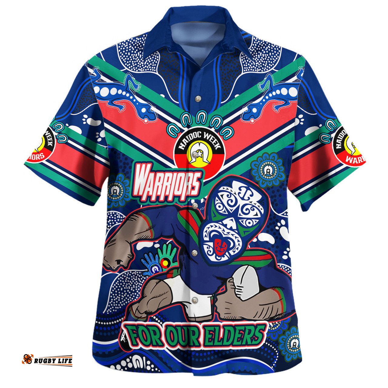 Amazing Aussie New Zealand WarriorsNaidoc Week Custom For Our Elders Home Jersey Shirt Hawaiian Shirt