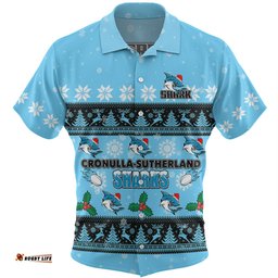 Amazing Aussie Cronulla Sutherland Sharks Christmas Custom Special Ugly Christmas Hawaiian Shirt