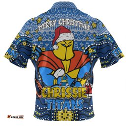 Amazing Aussie Gold Coast Titans Christmas Custom Christmas Knit Patterns Vintage Jersey Ugly Hawaiian Shirt