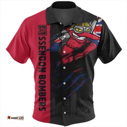 Amazing Aussie Essendon Burning Passion Of Power Scratch Style Hawaiian Shirt