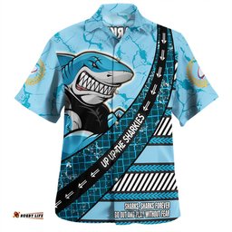 Amazing Aussie Cronulla Sutherland Sharks Theme Song For Rugby With Sporty Style Hawaiian Shirt
