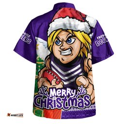 Amazing Aussie Fremantle Santa Scoring Touchdown On Christmas Game Day Hawaiian Shirt