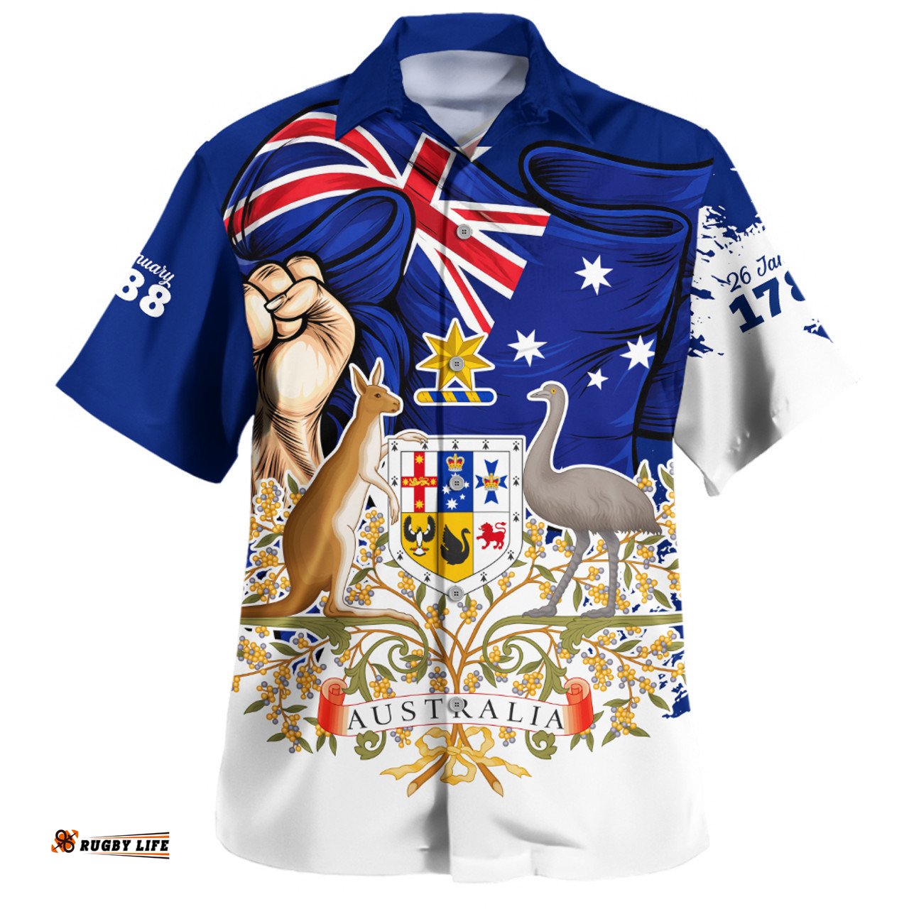 Amazing Aussie Australia Australia Power Pride And Heritage Crest Hawaiian Shirt
