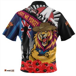 Amazing Aussie Brisbane Lions Anzac Day Honor United In Spirit Hawaiian Shirt