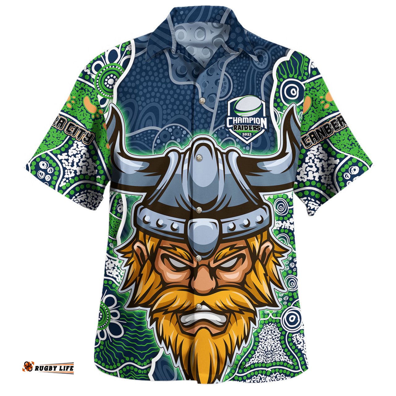 Amazing Aussie Canberra Raiders Grand Final Custom Custom Raiders Contemporary Style Of Aboriginal Painting Hawaiian Shirt