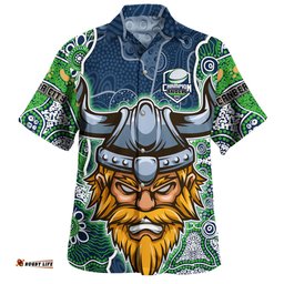 Amazing Aussie Canberra Raiders Grand Final Custom Custom Raiders Contemporary Style Of Aboriginal Painting Hawaiian Shirt