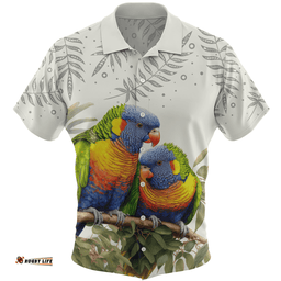 Amazing Aussie Australia Australia Rainbow Lorikeets Birds Art Inspired Hawaiian Shirt