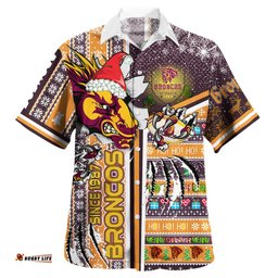 Amazing Aussie Brisbane Broncos Merry Super Broncos Christmas Scratch Ho Ho Ho Hawaiian Shirt
