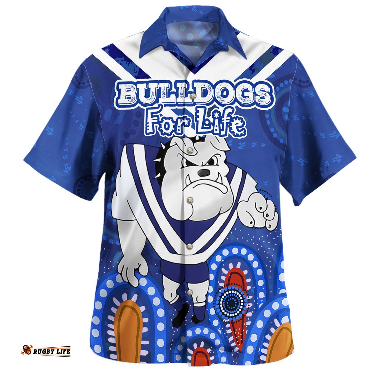 Amazing Aussie Canterbury Bankstown Bulldogs Custom Bulldogs For Life With Aboriginal Style Hawaiian Shirt