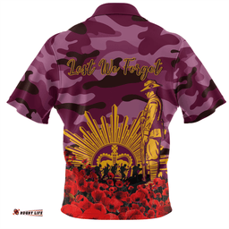 Amazing Aussie Brisbane Broncos Brisbane Broncos Anzac Day Lest We Forget Hawaiian Shirt