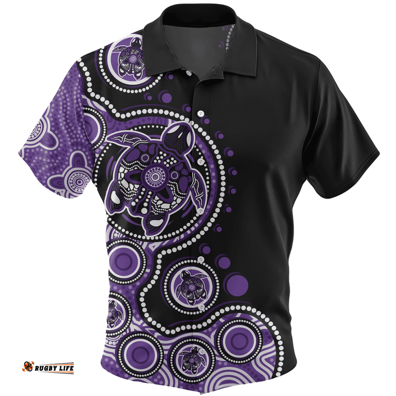 Amazing Aussie Australia Indigenous Turtle Aboriginal Dot Art Purple Hawaiian Shirt