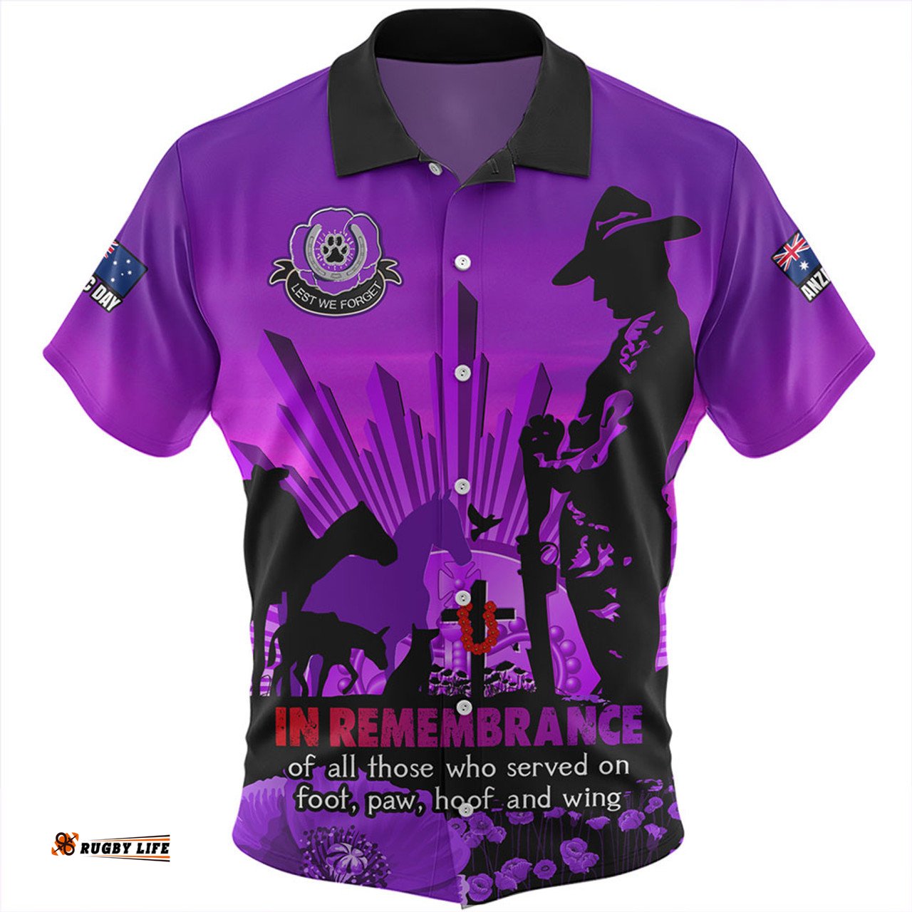 Amazing Aussie Australia Anzac Day Animal Companions Forever Remembered Hawaiian Shirt