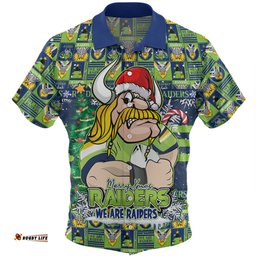 Amazing Aussie Canberra Raiders Merry Ugly Christmas Comic Style Hawaiian Shirt