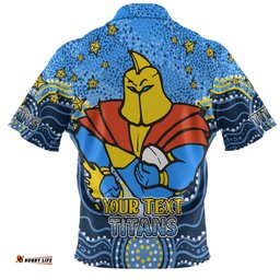 Amazing Aussie Gold Coast Titans Custom Custom With Aboriginal Inspired Style Of Dot Painting Patterns  Hawaiian Shirt