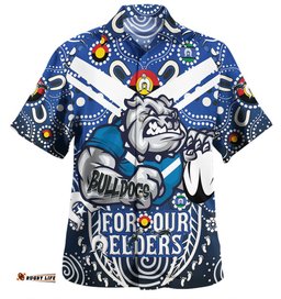 Amazing Aussie Canterbury Bankstown Bulldogs Naidoc Week Custom Bulldogs Naidoc Week For Our Elders Dot Art Style Hawaiian Shirt