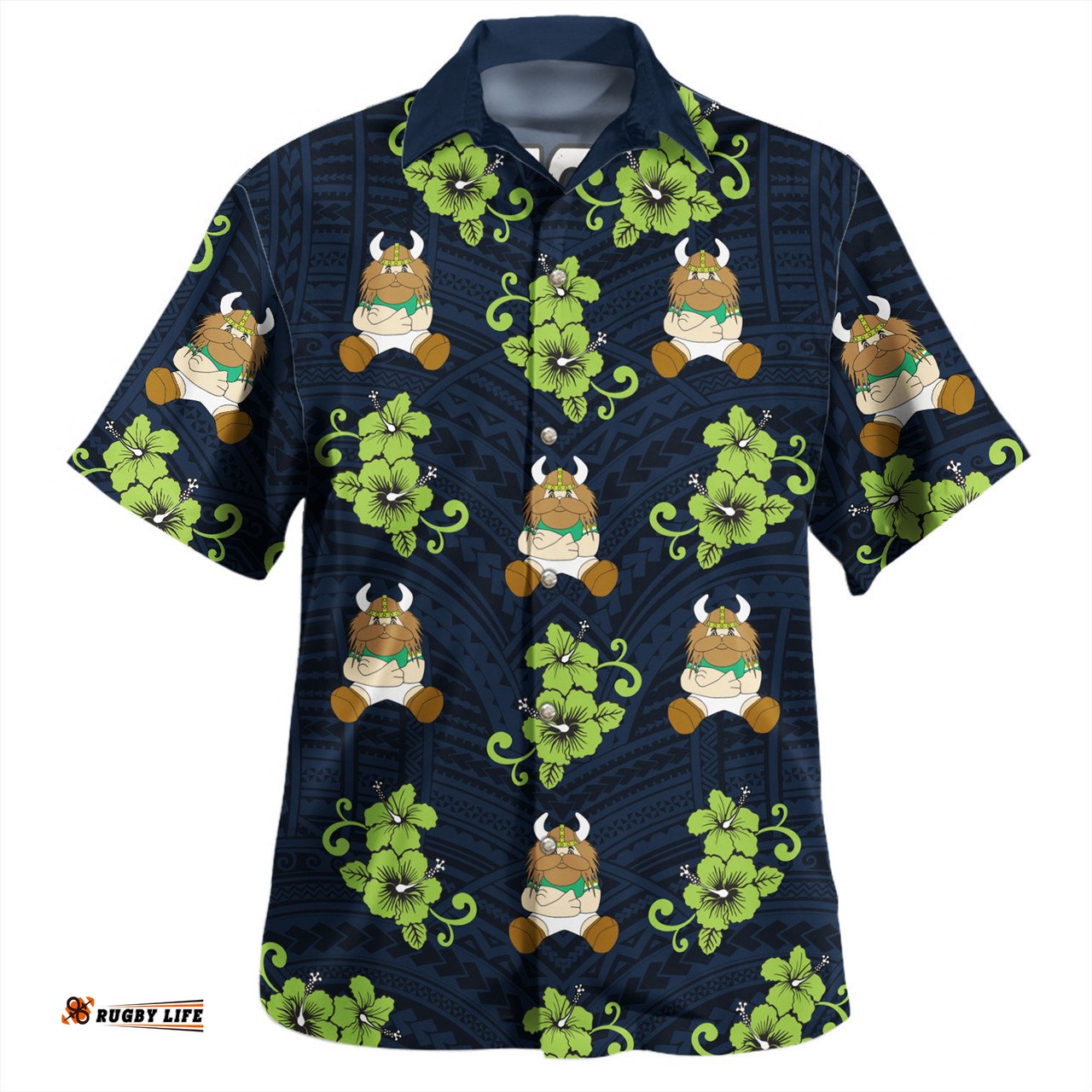 Amazing Aussie Canberra Raiders With Maori Pattern Hawaiian Shirt
