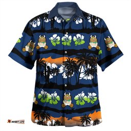 Amazing Aussie Canberra Raiders Tropical Hibiscus and Coconut Trees Hawaiian Shirt