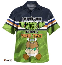 Amazing Aussie Canberra Raiders Mother's Day Screaming Mom and Crazy Fan Hawaiian Shirt