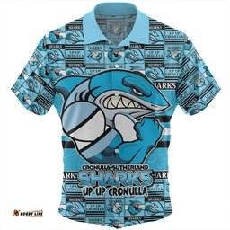 Amazing Aussie Cronulla Sutherland Sharks Champion��������s Pride Comic Style Hawaiian Shirt