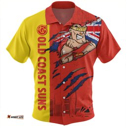 Amazing Aussie Gold Coast SUNS Burning Passion Of Power Scratch Style Hawaiian Shirt