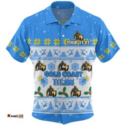 Amazing Aussie Gold Coast Titans Christmas Custom Special Ugly Christmas Hawaiian Shirt
