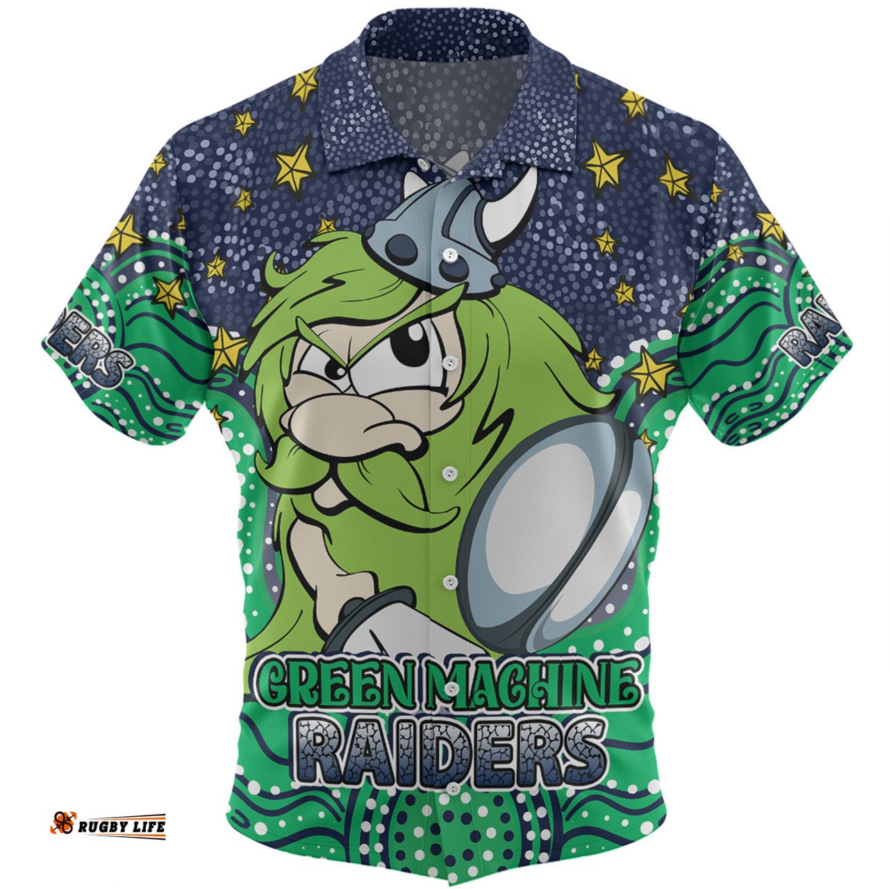Amazing Aussie Canberra Raiders Custom Custom With Aboriginal Inspired Style Of Dot Painting Patterns  Hawaiian Shirt
