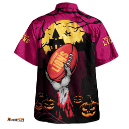 Amazing Aussie Brisbane Lions Full Moon Fever Halloween Supporter Hawaiian Shirt