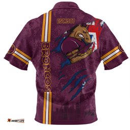 Amazing Aussie Brisbane Broncos Happy Australia Day Flag Scratch Style Hawaiian Shirt