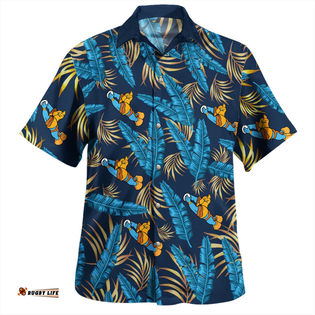 Amazing Aussie Gold Coast Titans Custom Tropical Patterns Gold Coast Titans Hawaiian Shirt