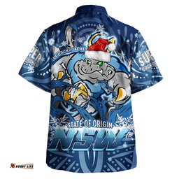 Amazing Aussie Cockroaches Christmas Custom NSW Blues Cockroaches Mascot With Aboriginal Inspired Christmas Hawaiian Shirt