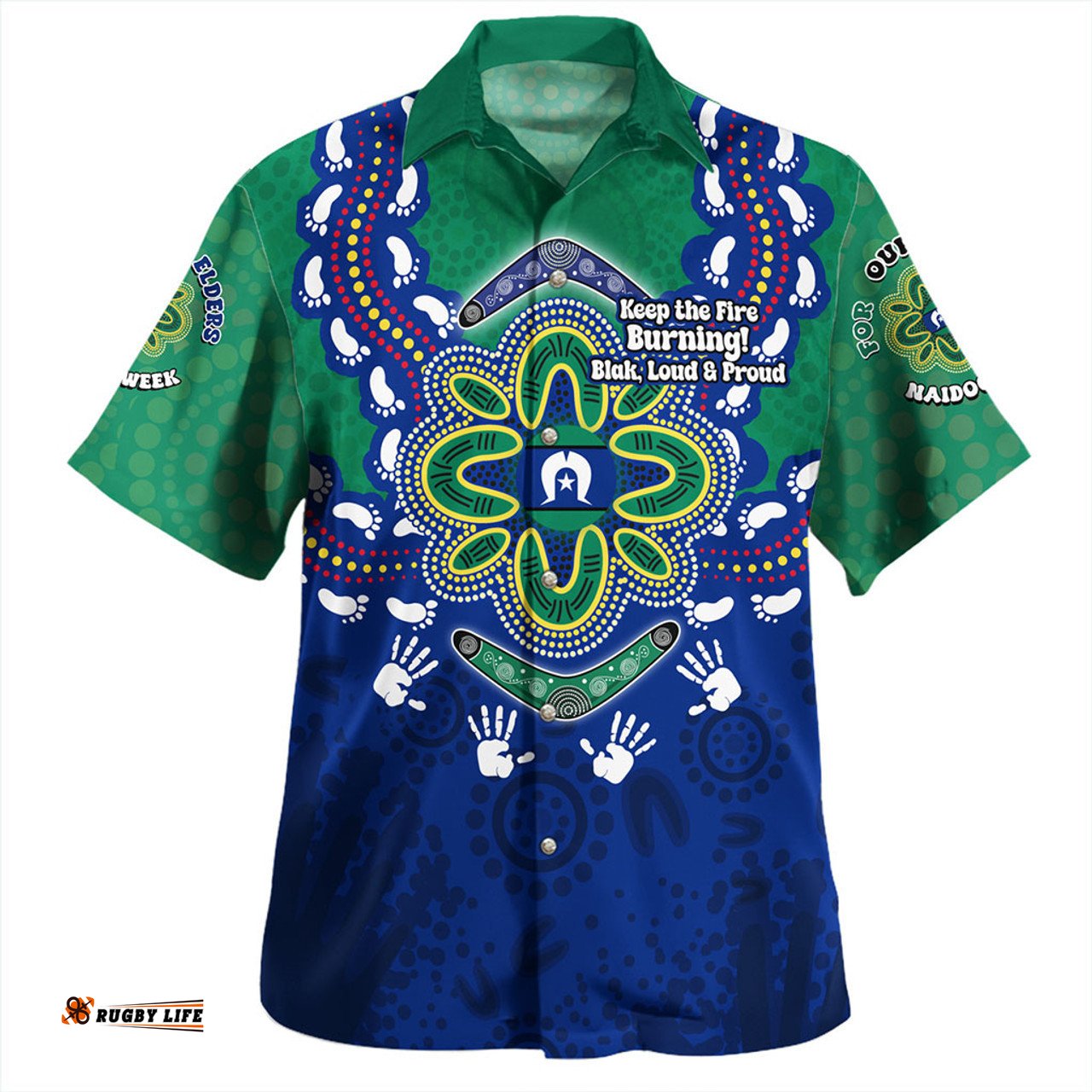 Amazing Aussie Australia Torres Strait Aboriginal Inspired Naidoc Symbol Pattern Hawaiian Shirt