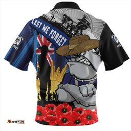Amazing Aussie Canterbury Bankstown Bulldogs United In Spirit Anzac Day Tribute Hawaiian Shirt