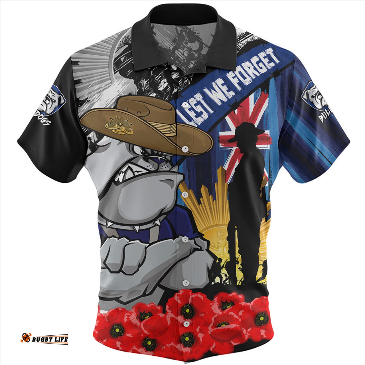 Amazing Aussie Canterbury Bankstown Bulldogs United In Spirit Anzac Day Tribute Hawaiian Shirt