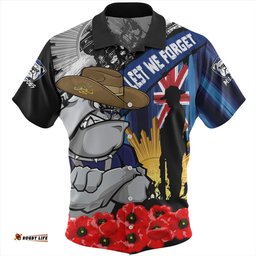 Amazing Aussie Canterbury Bankstown Bulldogs United In Spirit Anzac Day Tribute Hawaiian Shirt