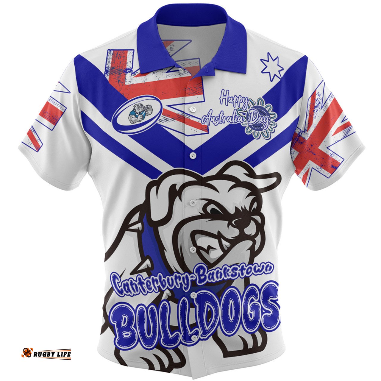 Amazing Aussie Canterbury Bankstown Bulldogs Happy Australia Day We Are One And Free V2 Hawaiian Shirt